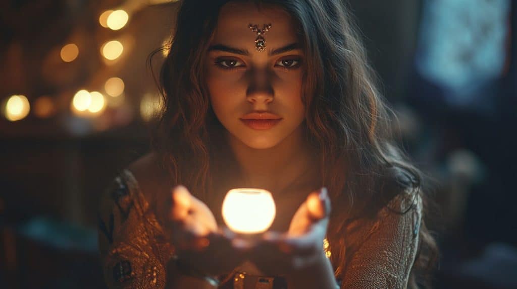 women holding light for psychic advice